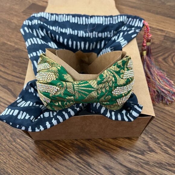Namjosh Emerald & Gold Gem Headband | NWT | In Box main image 3
